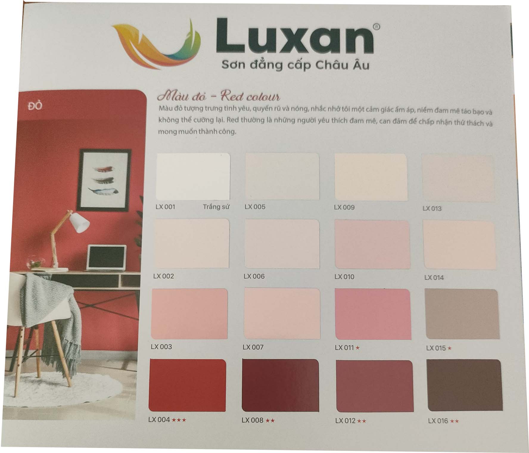 Bảng màu sơn truyền cảm của Luxan