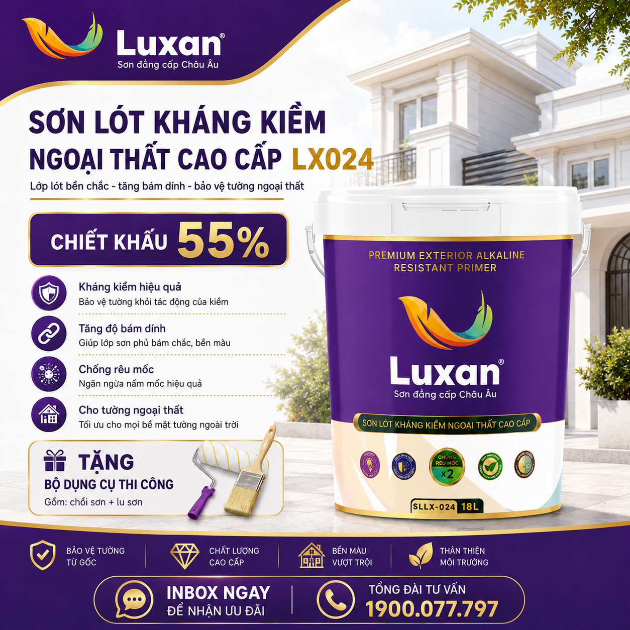 Sơn lót kháng kiềm ngoại thất cao cấp Luxan