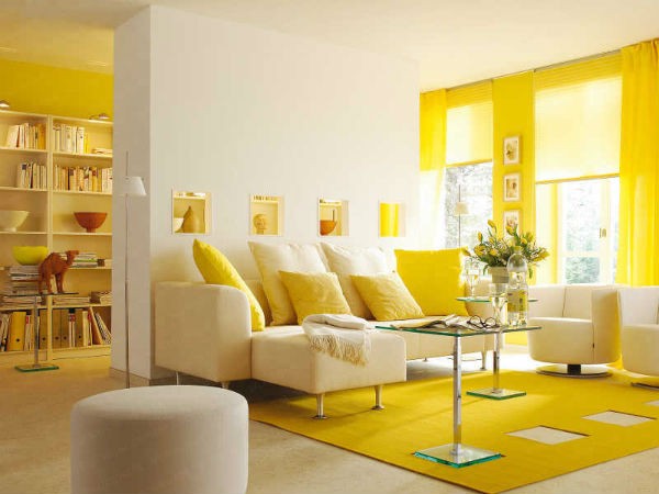 Mẫu sơn nhà màu vàng chanh luxan