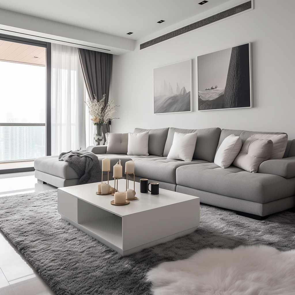 Trắng + ghi sáng – tối giản hiện đại Luxan